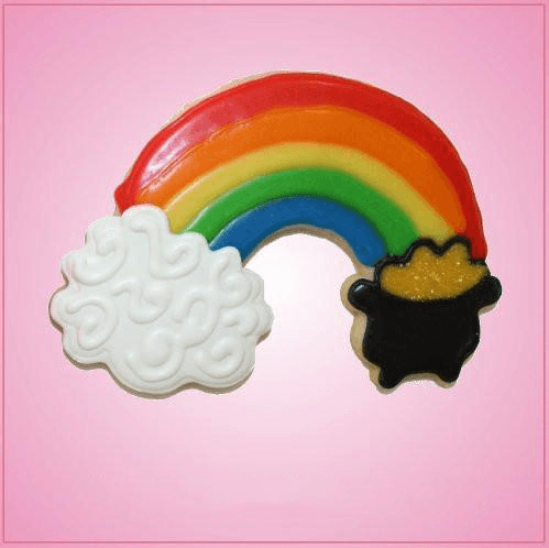 Pink Rainbow With Pot Of Gold Cookie Cutter 