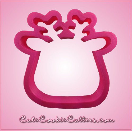 Pink Ralph Reindeer Face Cookie Cutter 