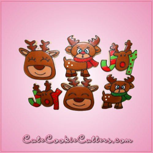 Pink Ralph Reindeer Face Cookie Cutter 