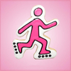 Pink Roller Skate Guy Cookie Cutter