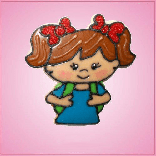 Pink Samantha School Girl Cookie Cutter