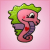 Pink Sandy Seahorse Cookie Cutter