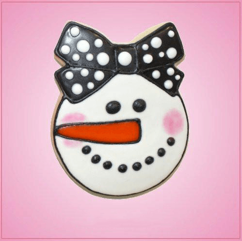 Pink Sarah Snowgirl With Bow Cookie Cutter