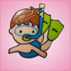 Pink Simon Snorkel Boy Cookie Cutter