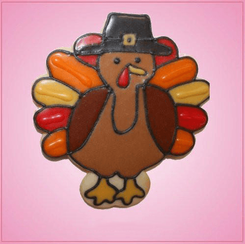 Pink Timmy Turkey With Pilgrim Hat Cookie Cutter