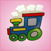 Pink Train With Clouds Cookie Cutter