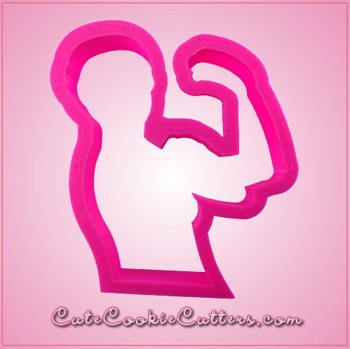 Pink We Can Do It Cycling Girl Cookie Cutter