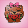 Pink Wendy Watermelon Eating Bear Cookie Cutter