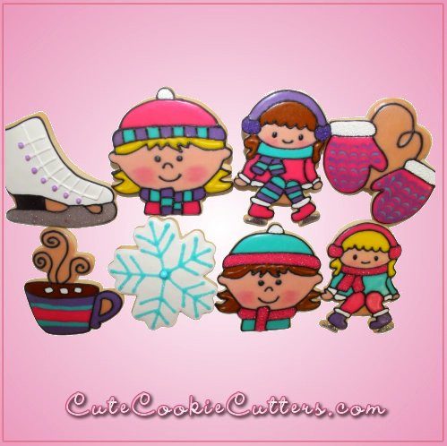 Pink Alexa Winter Girl Cookie Cutter - Cheap Cookie Cutters