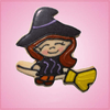 Pink Witch On Broom Cookie Cutter