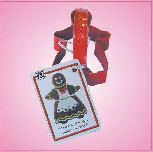 Red Gingerbread Girl Cookie Cutter With Handle 
