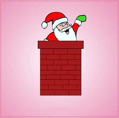Santa On Chimney Cookie Cutter 