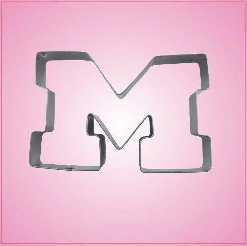 Stainless Steel Varsity Letter M Cookie Cutter 