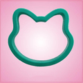 Teal Cat Head Cookie Cutter 