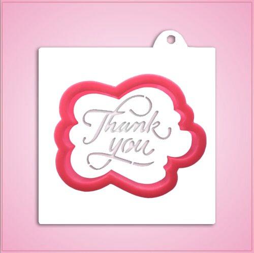 Thank You Cookie Cutter With Stencil