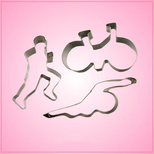 Triathlon Cookie Cutter Set Metal Cookie Cutters