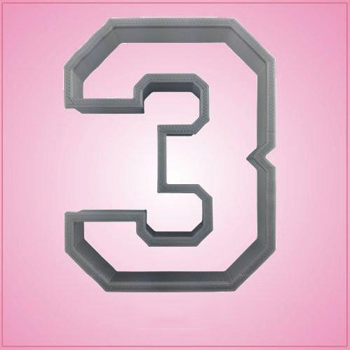 Varsity Number 3 Cookie Cutter 