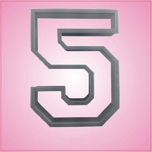 Varsity Number 5 Cookie Cutter 